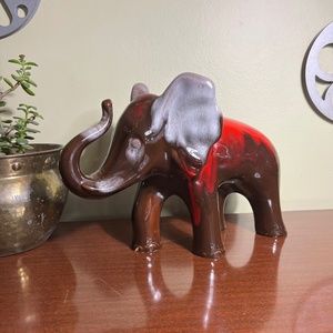 Vintage Canadiana Pottery Ceramic Elephant Statue